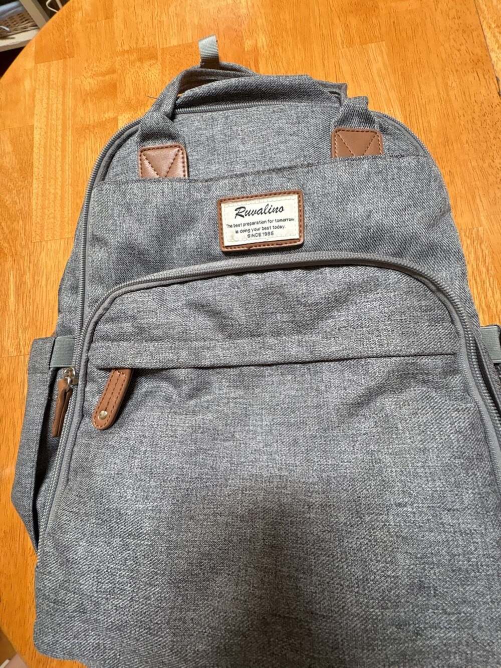Ruvalino Multifunction Diaper Bag Backpack, Waterproof Travel Maternity Bag Gray